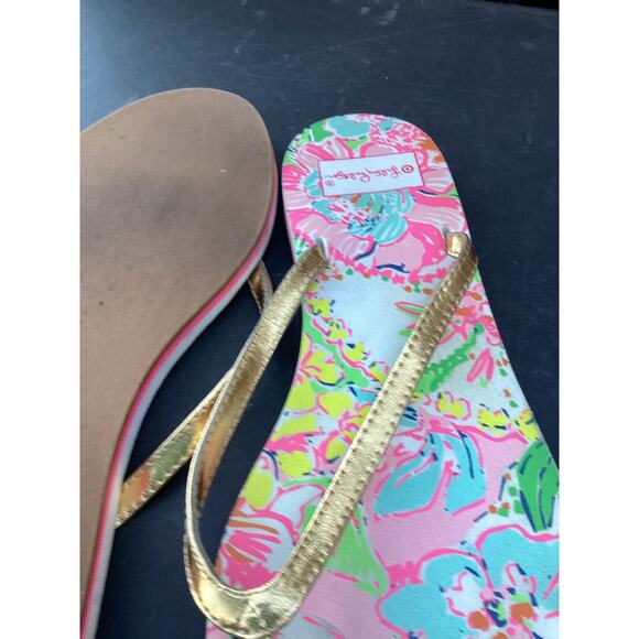 Lilly Pulitzer for Target Women’s Flip Flops Size 9 Nosey Posey Multicolor - Picture 3 of 4